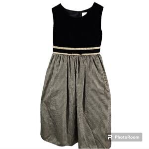 Perfectly Dressed Special Occasion Dress Girls 10 Black Gold Metallic
